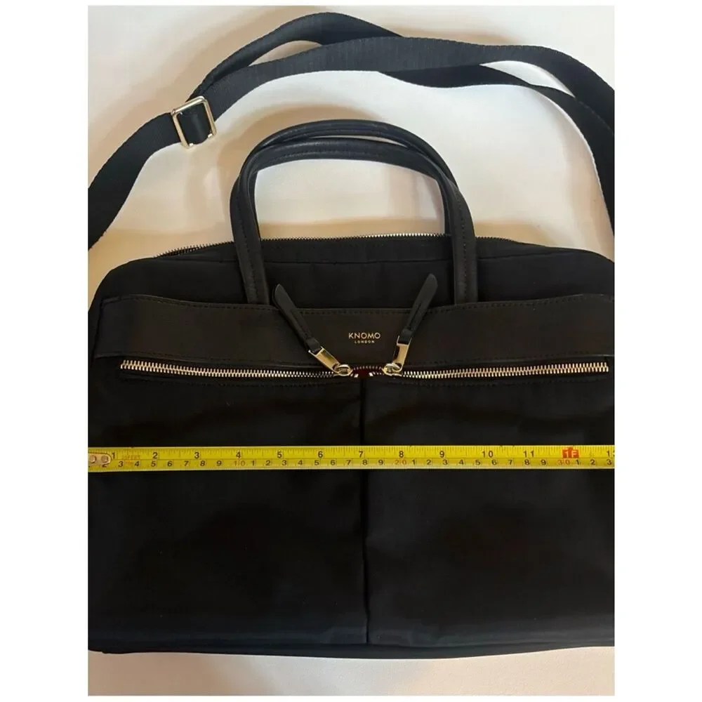 Knomo Womens Hanover 14 inch Laptop Briefcase Shoulder Work Bag in Black